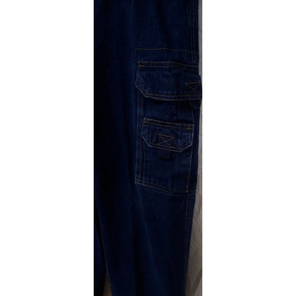 Boulder Creek Trading Company 34-38 Dark Wash High Rise Cargo Jeans 30" Inseam - Picture 15 of 15